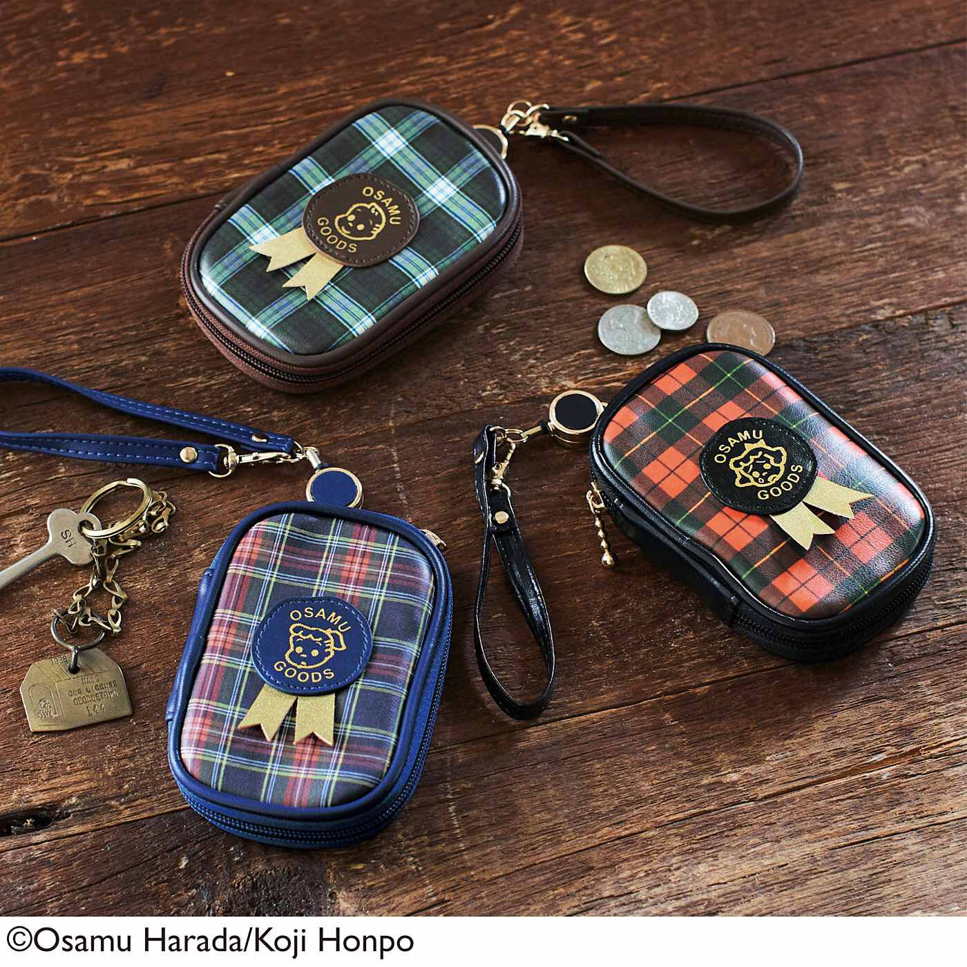 フェリシモの雑貨 Kraso|USEDo×OSAMU GOODS　トラッドなタータンチェックが大人顔　車のかぎも入るミニウォレットの会