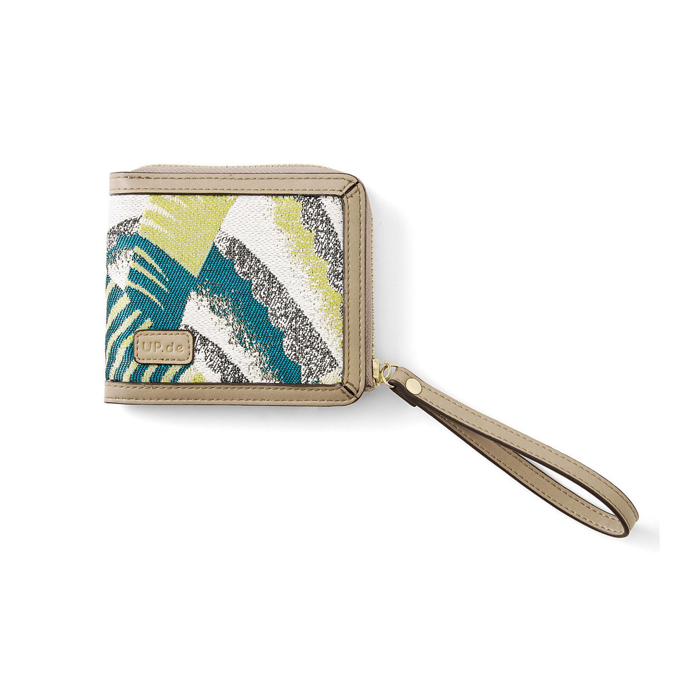 フェリシモの雑貨 Kraso|UP.de　がばっと開いてさっと取り出せる　織柄が美しい二つ折り財布の会|〈イエローグリーン〉