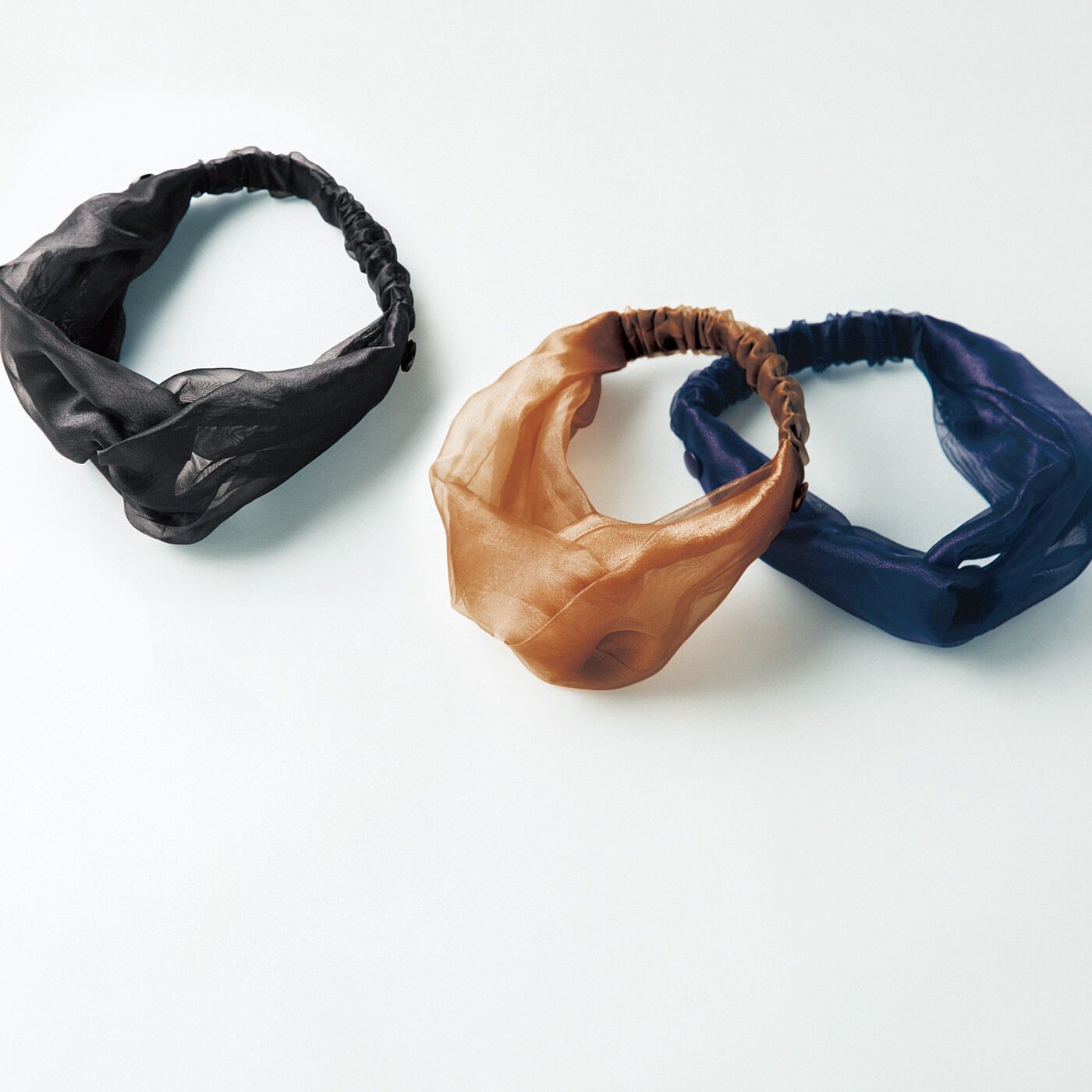 フェリシモの雑貨 Kraso|UP.de　マスクをかけられる 抜け感と透け感のオーガンジーヘアターバンの会