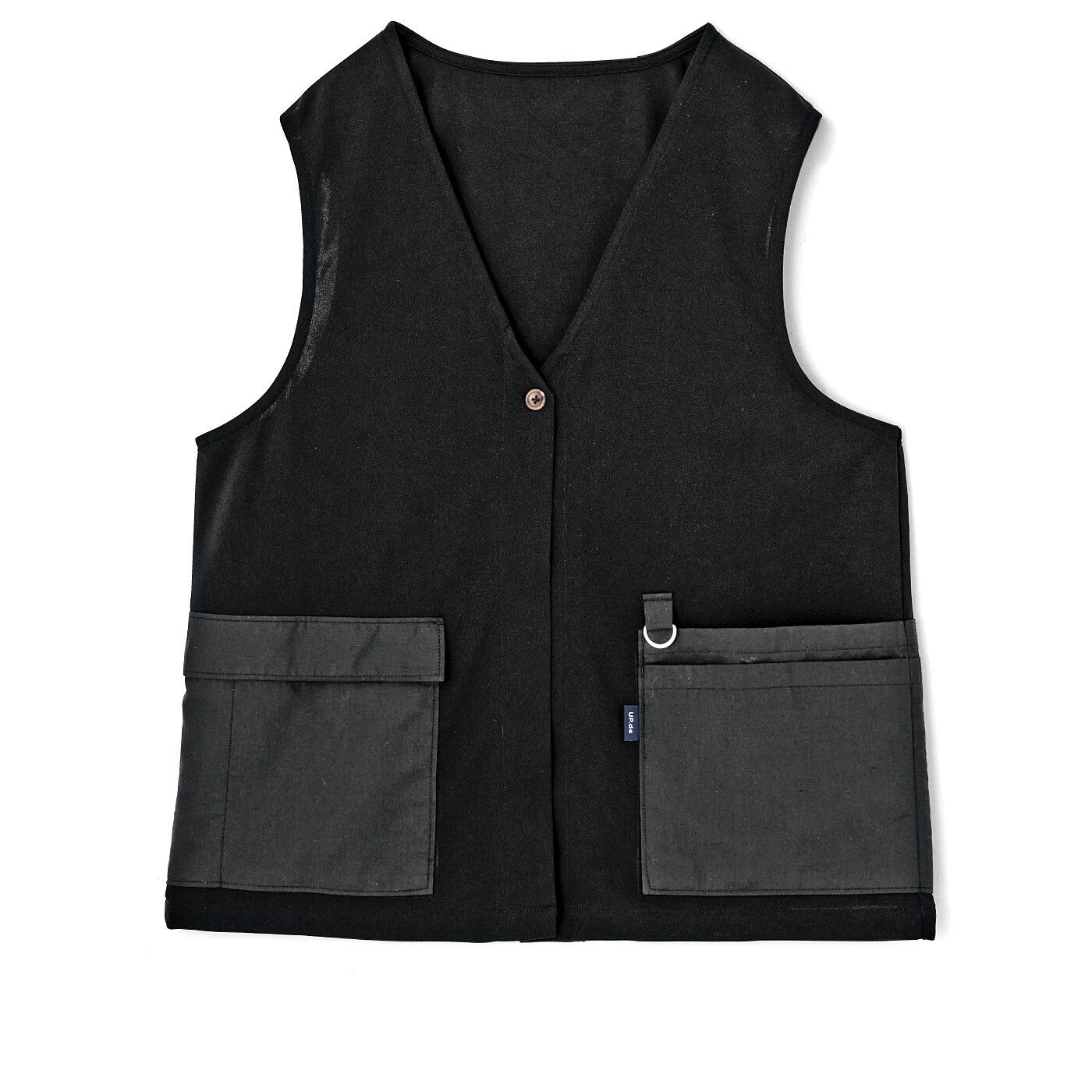 フェリシモの雑貨 Kraso|UP.de　着られるバッグ（R）　6ポケットで身軽にお出かけ　さっと重ねてきれい見え　ポケットいっぱいベストの会|〈ブラック〉