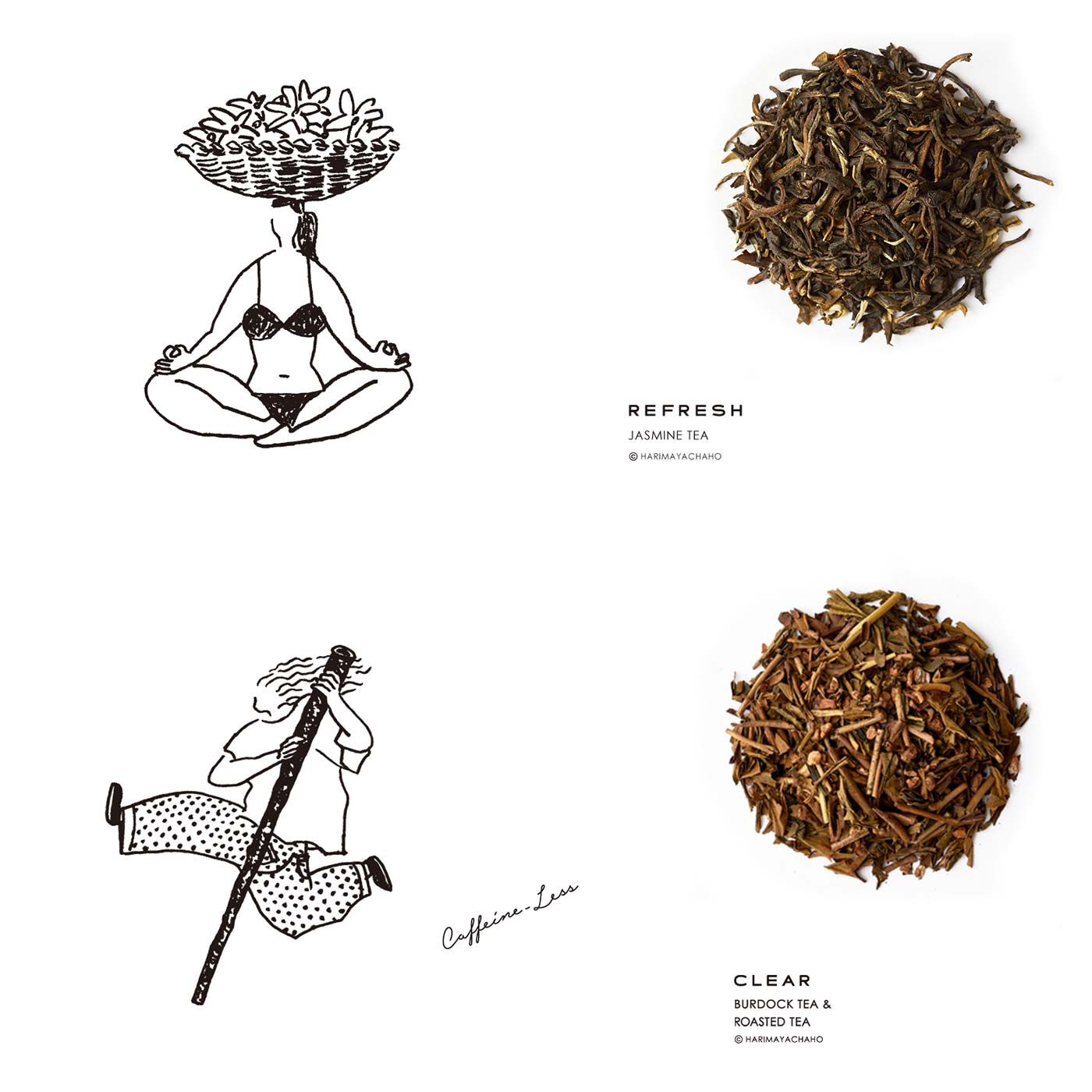 フェリシモの雑貨 Kraso|ｔｔｏ おいしいお茶 楽しいお試し2種類セット〈ティーバッグ〉の会|CLEAR TEA（ごぼう×芽ほうじ茶）：ごぼうを凝縮したようなうまみや香りと、「芽茶」という希少部位を使用したほうじ茶のまろやかな甘みがベストマッチ。 REFRESH TEA（ジャスミン茶）：ジャスミンの花で茶葉を香り付けした、さわやかで華やかなお茶。お湯を注ぐと豊かな香りが立ち上ります。フレッシュな香りは鼻に抜け、ふっと肩の力が抜けて心も体も癒される気がします。うまみと淡い渋みのバランスも絶妙。水出しでも、しっかりジャスミンの香りが楽しめます。より渋みを少なくしたい方は、お湯よりもすっきり飲みやすくなる水出しがおすすめ。