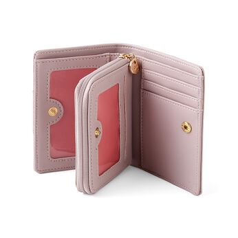 フェリシモの雑貨 クラソ | 透明ポケットがついたさくら色の二つ折り財布