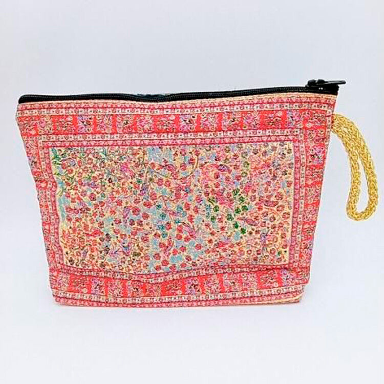 フェリシモの雑貨 Kraso|ポーチＭ（マチあり）Gold Red Flower