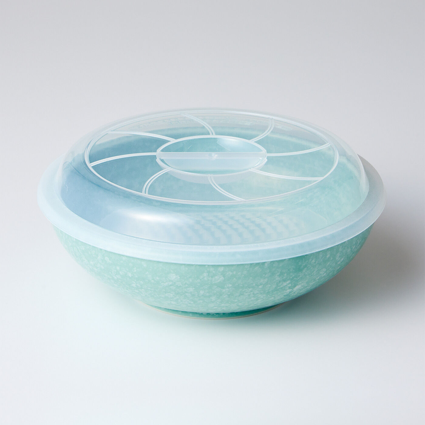 フェリシモの雑貨Kraso［クラソ］|エスキューブキッチンズ　器で蒸し料理！ めん鉢にもなる すのこ＆ふた付きレンジ調理ボウルの会|〈ミントブルー〉