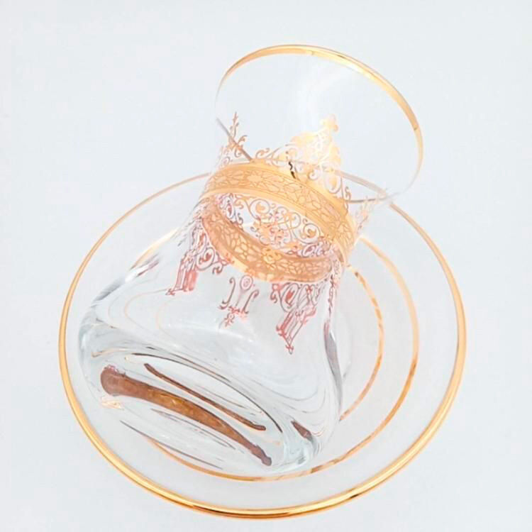 フェリシモの雑貨 Kraso|チャイグラスClear Gold Line B（ハンドルなし）M