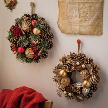 フェリシモの雑貨 Kraso | 冬のきらめきリース２４ｃｍ　ナチュラル素材