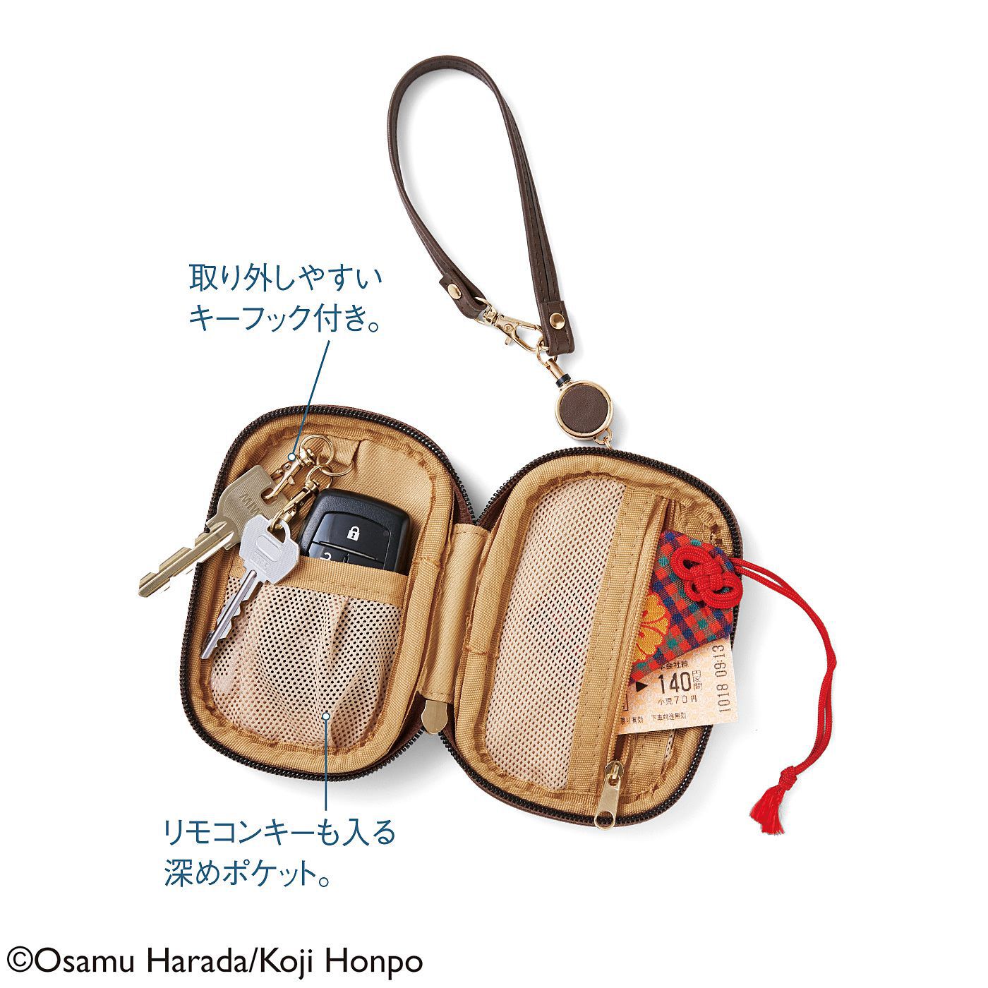 フェリシモの雑貨 Kraso|USEDo×OSAMU GOODS　トラッドなタータンチェックが大人顔　車のかぎも入るミニウォレットの会