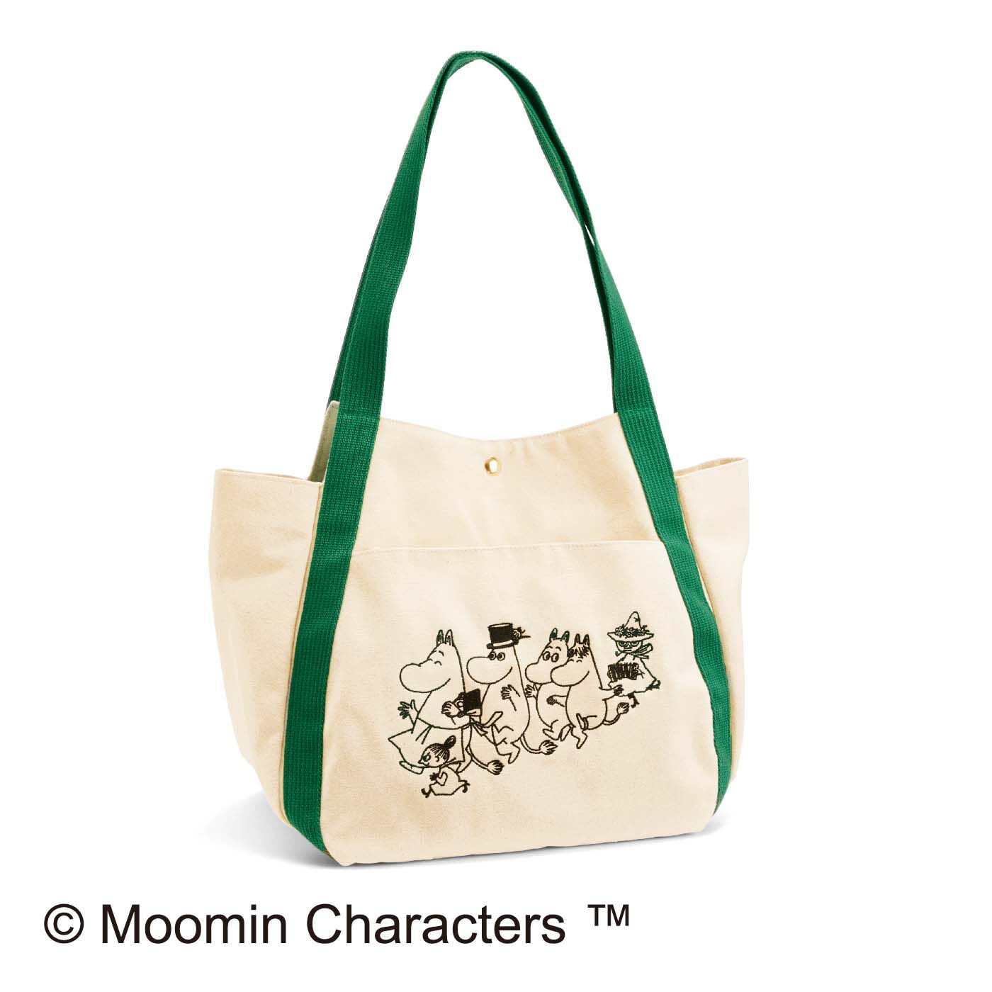 MOOMIN ムーミン モノクロ刺しゅう 帆布バルーントートバッグの会 