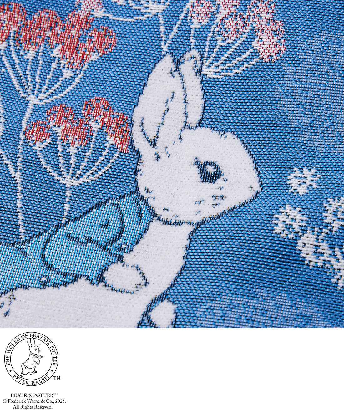 フェリシモの雑貨 Kraso|ピーターラビット（TM）　物語のワンシーンに思いを馳せる　ゴブラン織りまち付きバッグの会|ゴブラン織りでピーターラビット（TM）の絵柄を再現。