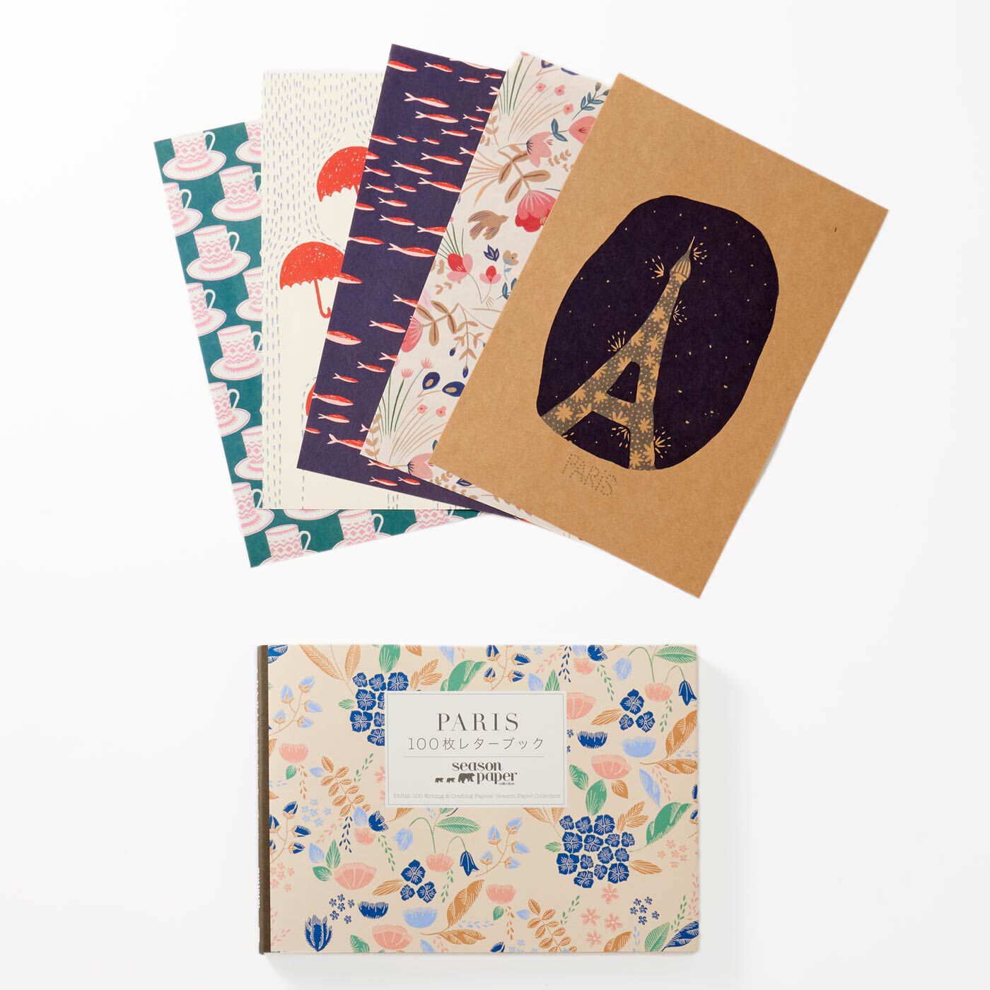 フェリシモの雑貨 Kraso|美しい宝物のような1冊　100枚レターブックの会|【PARIS 】パリ発！ 大人気ブランド「Season Paper Collection」のデザイン。50柄各20枚を収録。