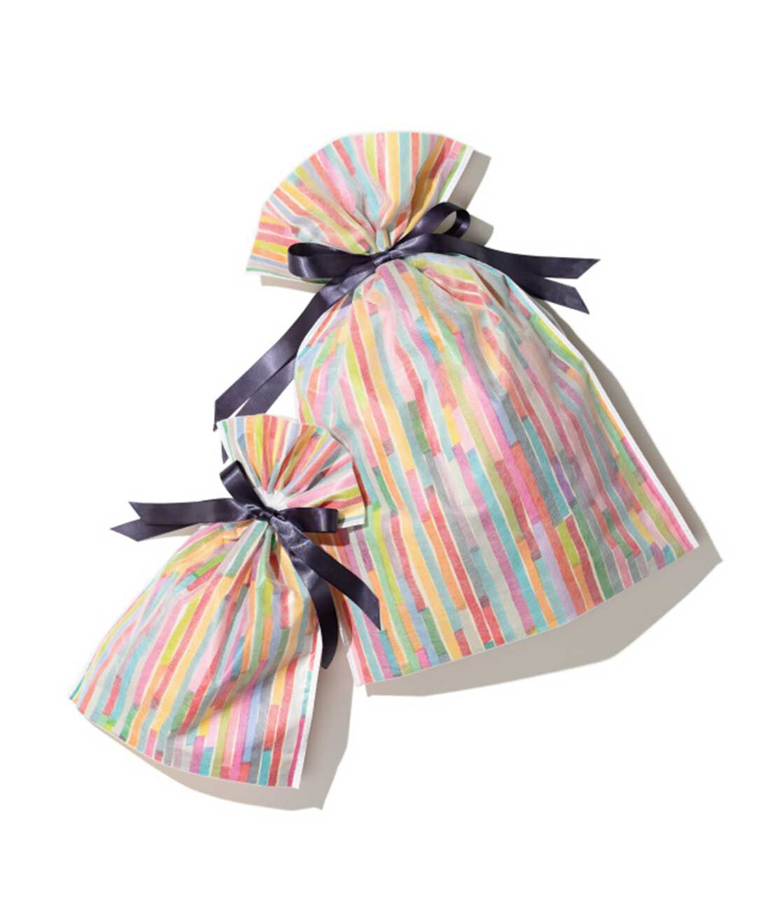 フェリシモの雑貨 Kraso|リボン付きギフトバッグ〈カラフル大５枚セット〉