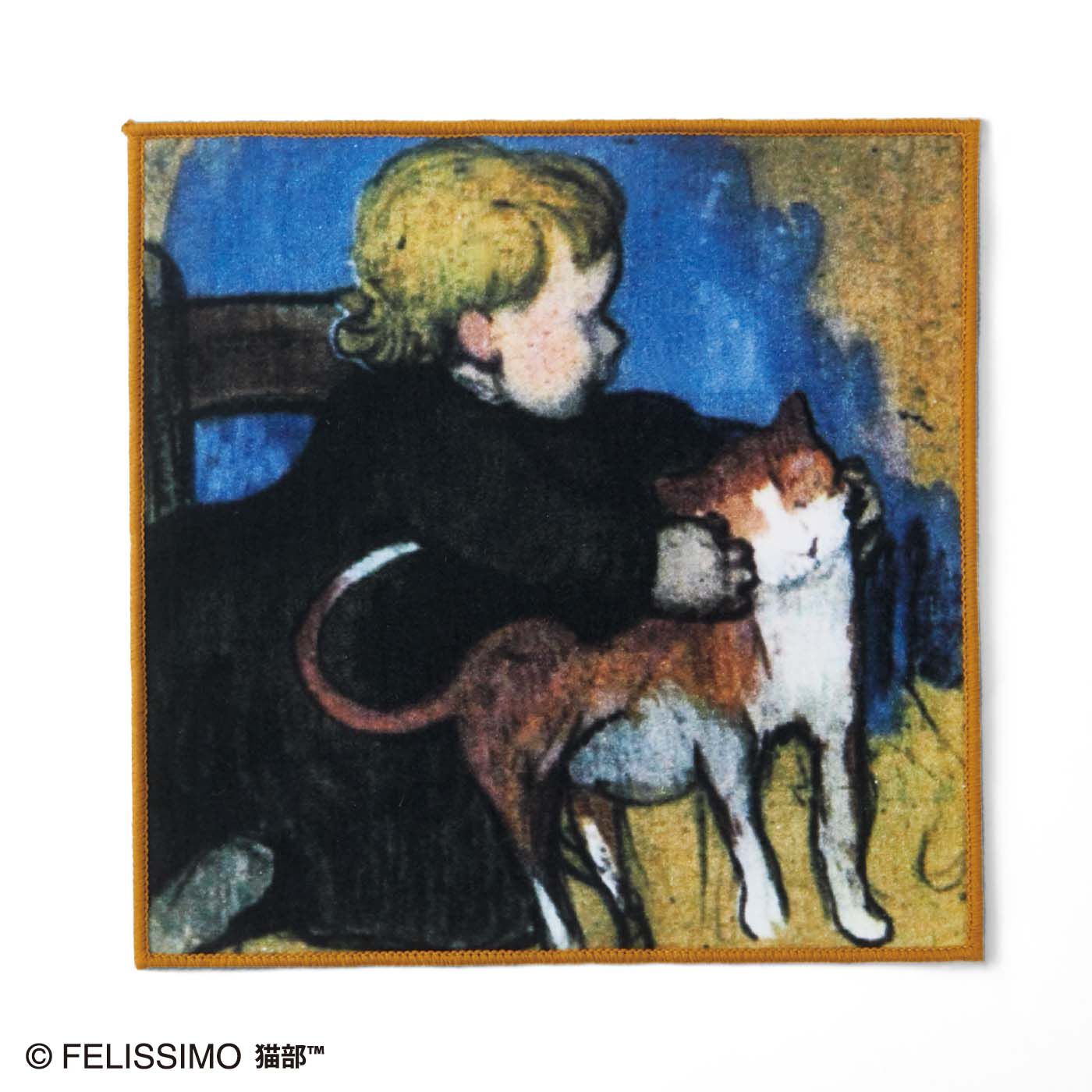 フェリシモの雑貨 Kraso|猫部×ミュージアム部　アートハンカチコレクション〈猫〉の会|ゴーギャン × 茶白猫