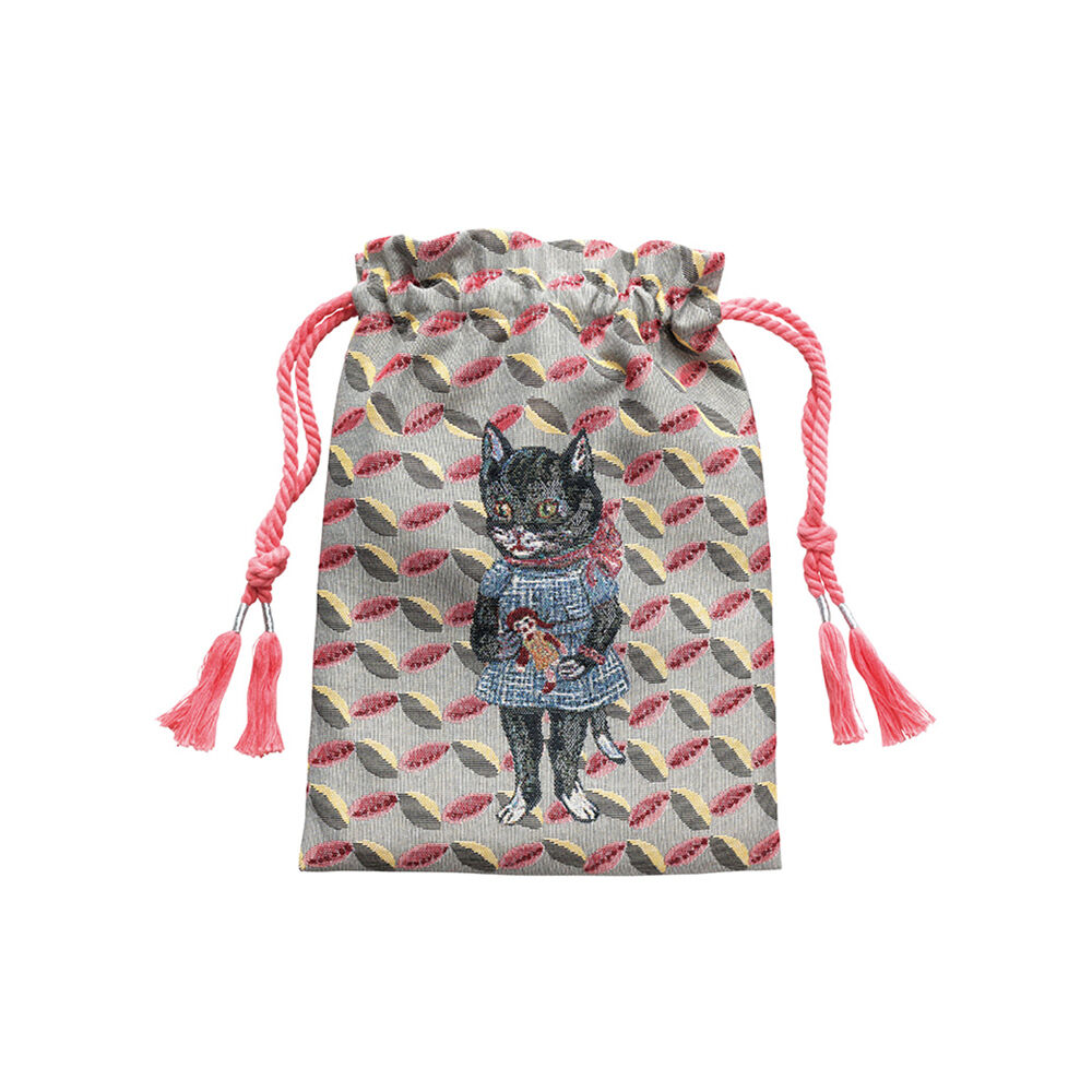 フェリシモの雑貨Kraso［クラソ］|Nathalie Lete Drawstring bag Black cat