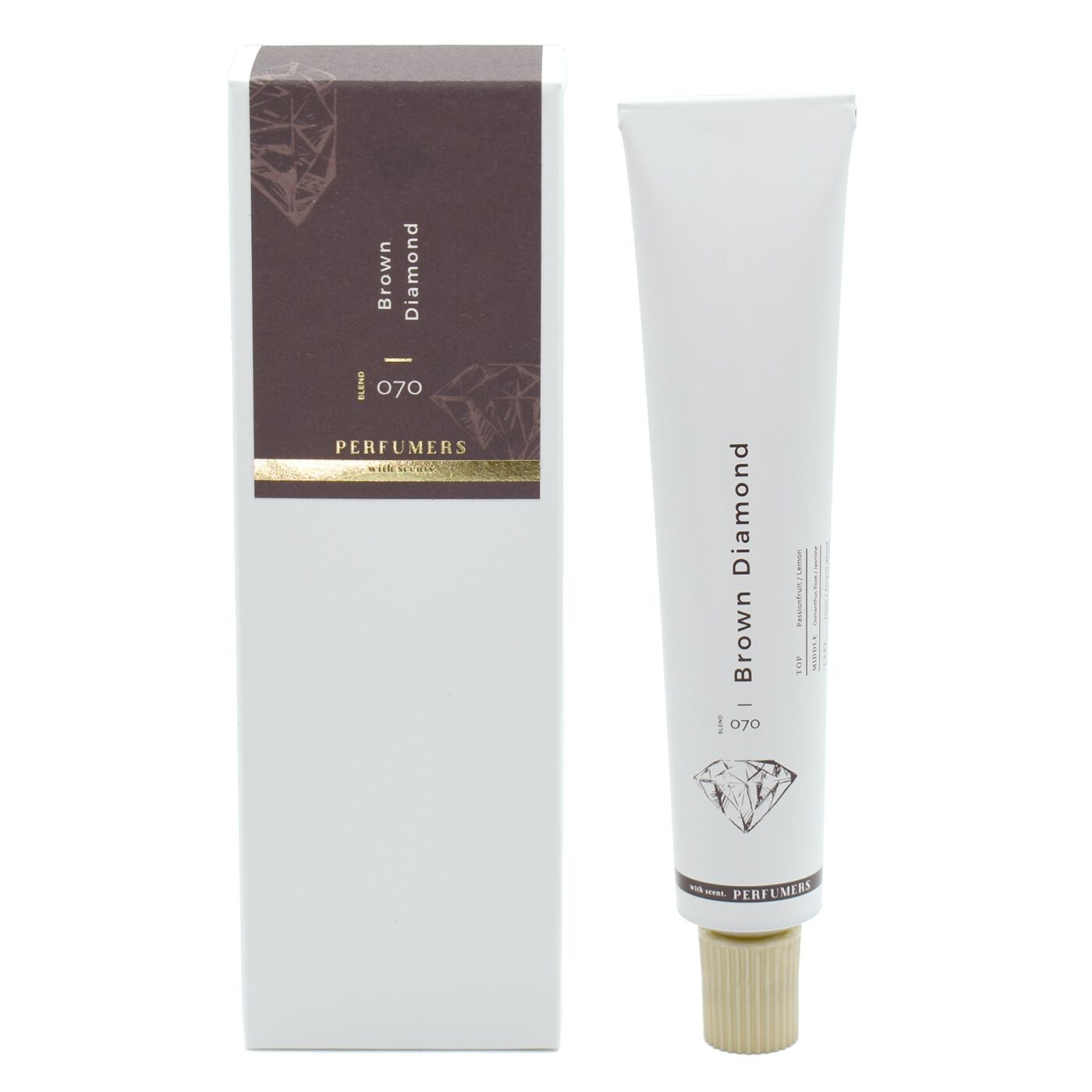 フェリシモの雑貨 Kraso|PERFUMERS  ハンド＆ボディクリームの会|〈ブラウンダイアモンド〉配合した香りの数は70種類。
