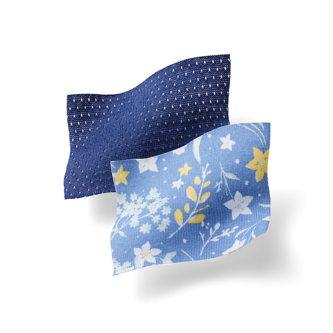 フェリシモの雑貨 Kraso|クーフゥ　背中＆胸もとに風とおる　メッシュ切替のスースーパジャマ〈星の花／５Ｌ〉の会|肌ざわりが心地よい綿混素材のメッシュ生地。花柄にはこっそり流れ星や月のようなモチーフも隠れています。
