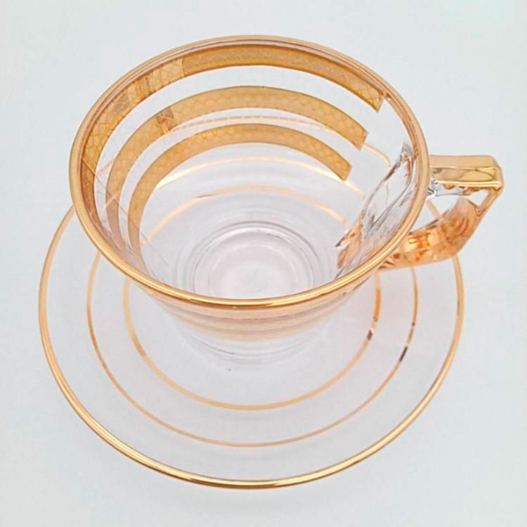 フェリシモの雑貨 Kraso|カップ＆ソーサー（PASABAHCE）Clear Gold Line 1