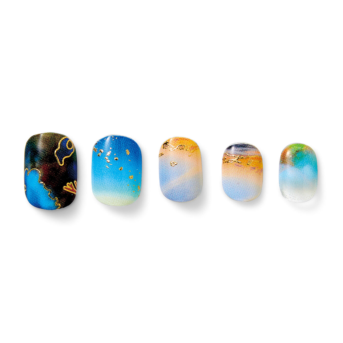 フェリシモの雑貨Kraso|海とかもめ部　海の風景写真で爪を彩る ぷっくりジェル風ネイルシールの会|〈きらびやかな海〉