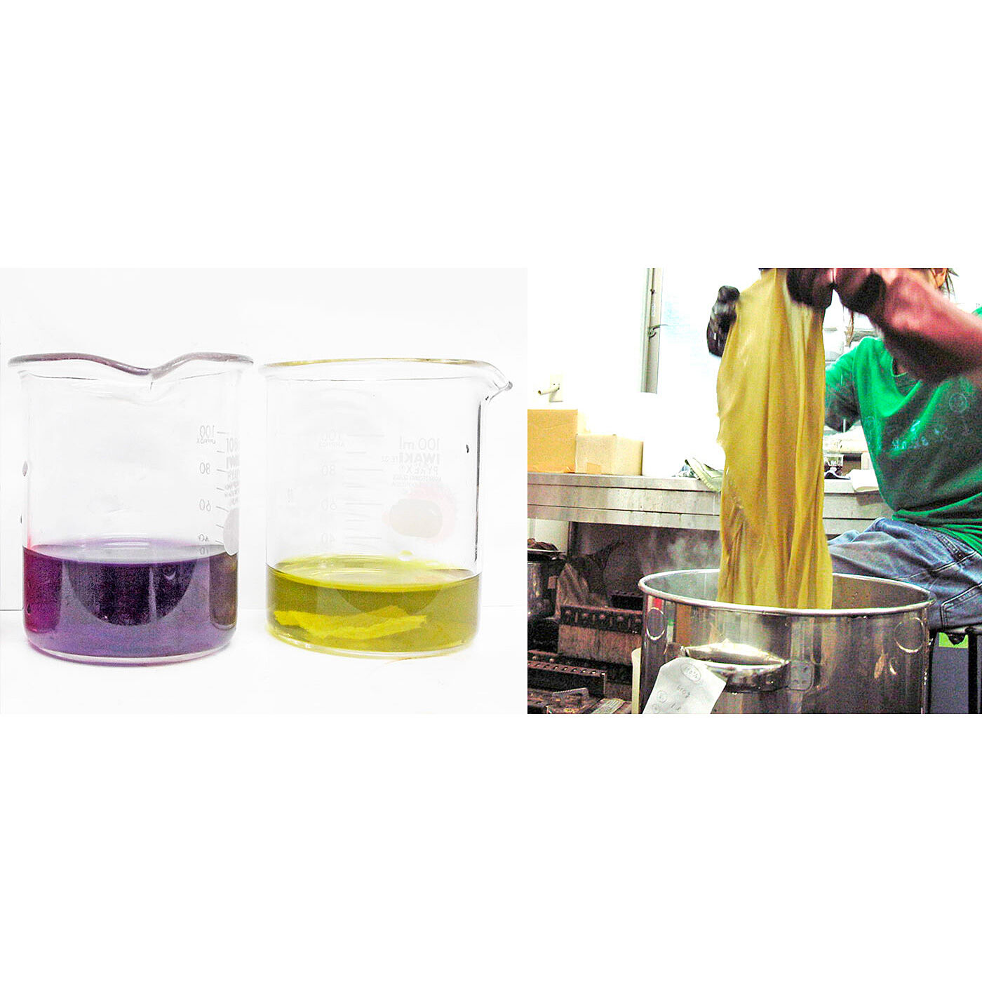 フェリシモの雑貨 Kraso|泉州のこだわりがギュッとつまった　「雫」ハンドタオル２枚セットの会|【雫タオル　誕生物語】「水なす染め」に登場した「マコト商店」の2代目店主と袋谷さんは、実はいとこ同士。ずっと「紫色のタオルを作ってみたい」と考えていた袋谷さんが「手に入りやすいから」とマコト商店さんに声をかけたそう。そこで、水なすの生産者さんの「形が悪くて販売に向かない」とされたものを使用し、色の試験を開始。そうこうするうちに、そのいとこが結婚することになり……