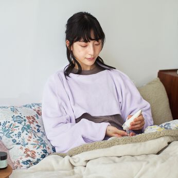 フェリシモの雑貨Kraso | 布団でご褒美タイム　肩ぬくぬく着るケット大きめ