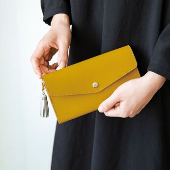 フェリシモの雑貨Kraso［クラソ］ | 縦入れカードケース 7つのハッピー黄色長財布