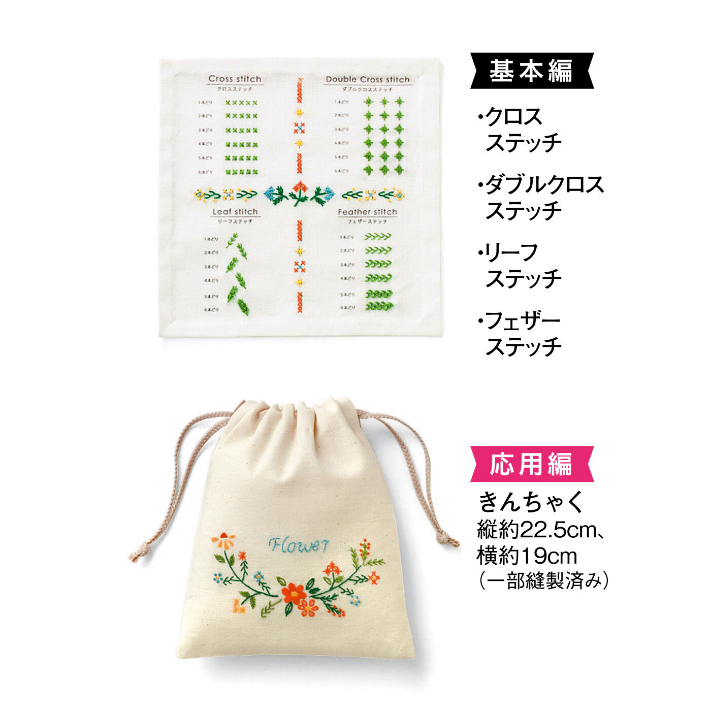 22種のステッチをしっかりマスター 刺しゅう「はじめてさんのきほんの 