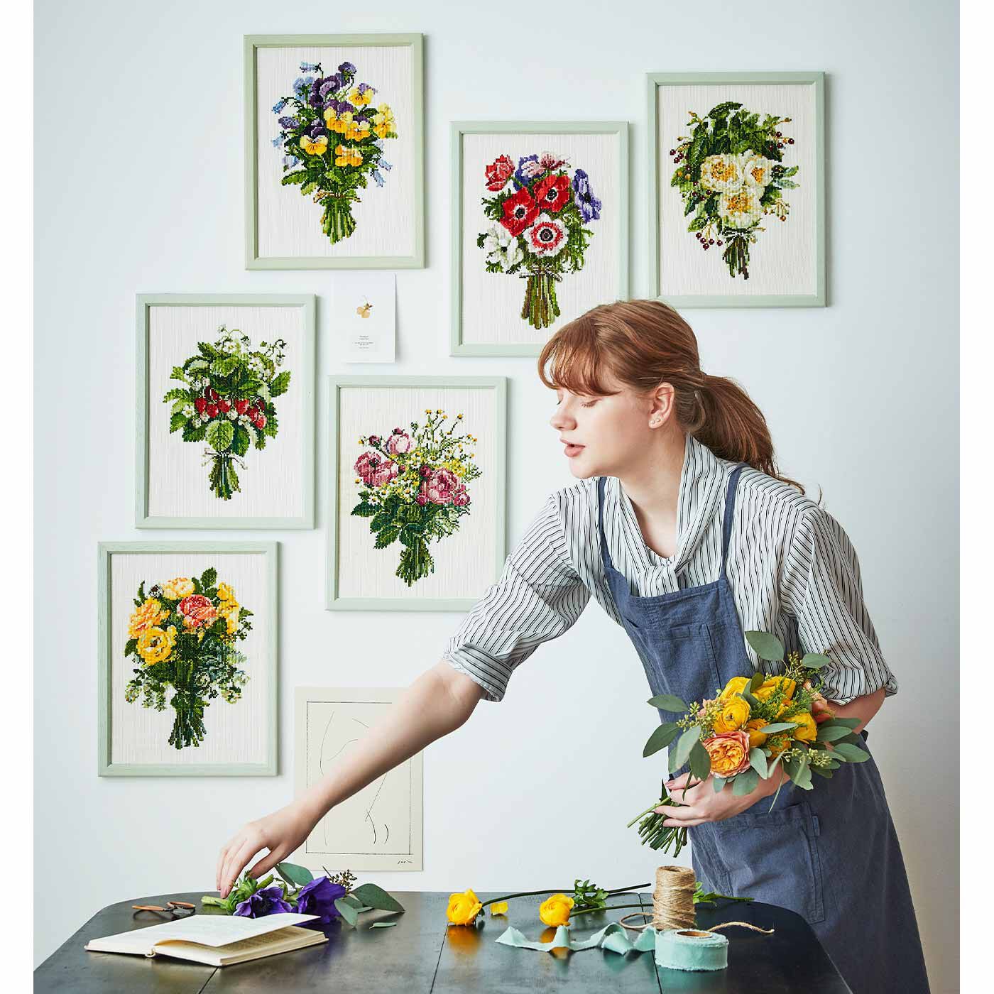 タイプが選べる】草花の息吹を感じて描く クロスステッチ・ブーケ｜Couturier[クチュリエ]｜フェリシモ【公式通販】