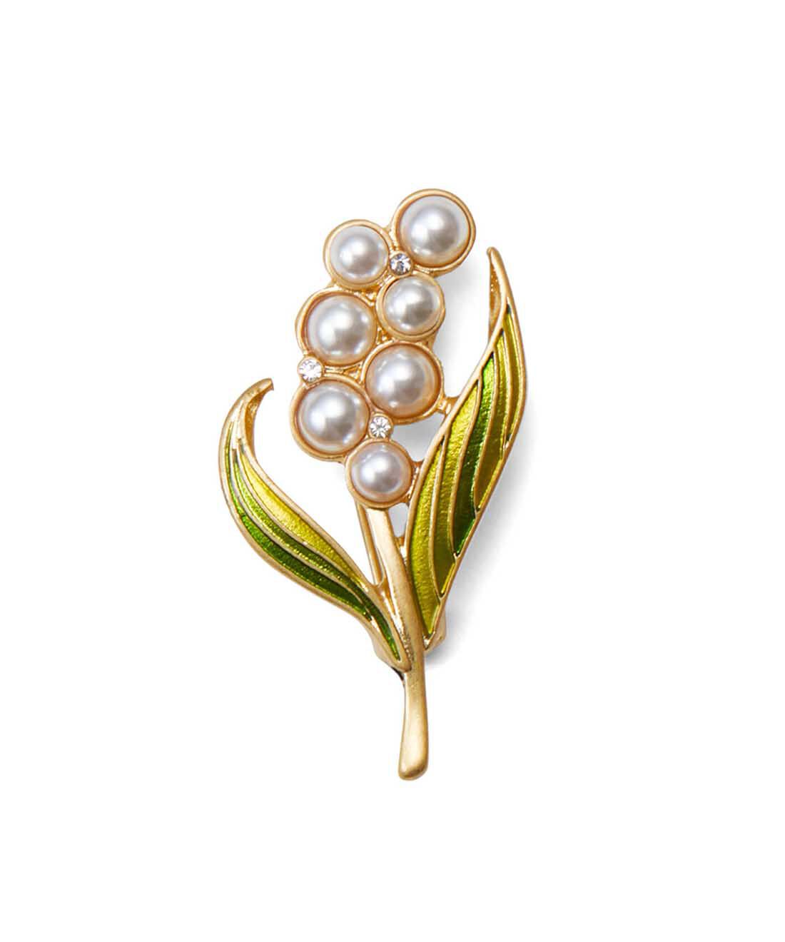 Couturier|【3月分よりお届け】彩り添える高揚感 貼るだけで完成 季節の花と実のブローチネックレスの会（期間予約）|【4月分お届け】すずらん〈純粋〉