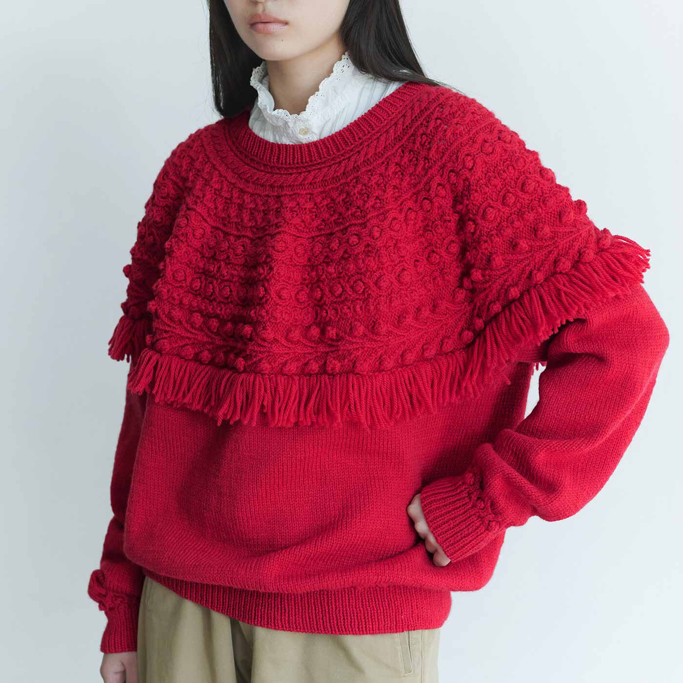今こそチャレンジ 輪針で編める 手編みのセーター〈ラベンダー