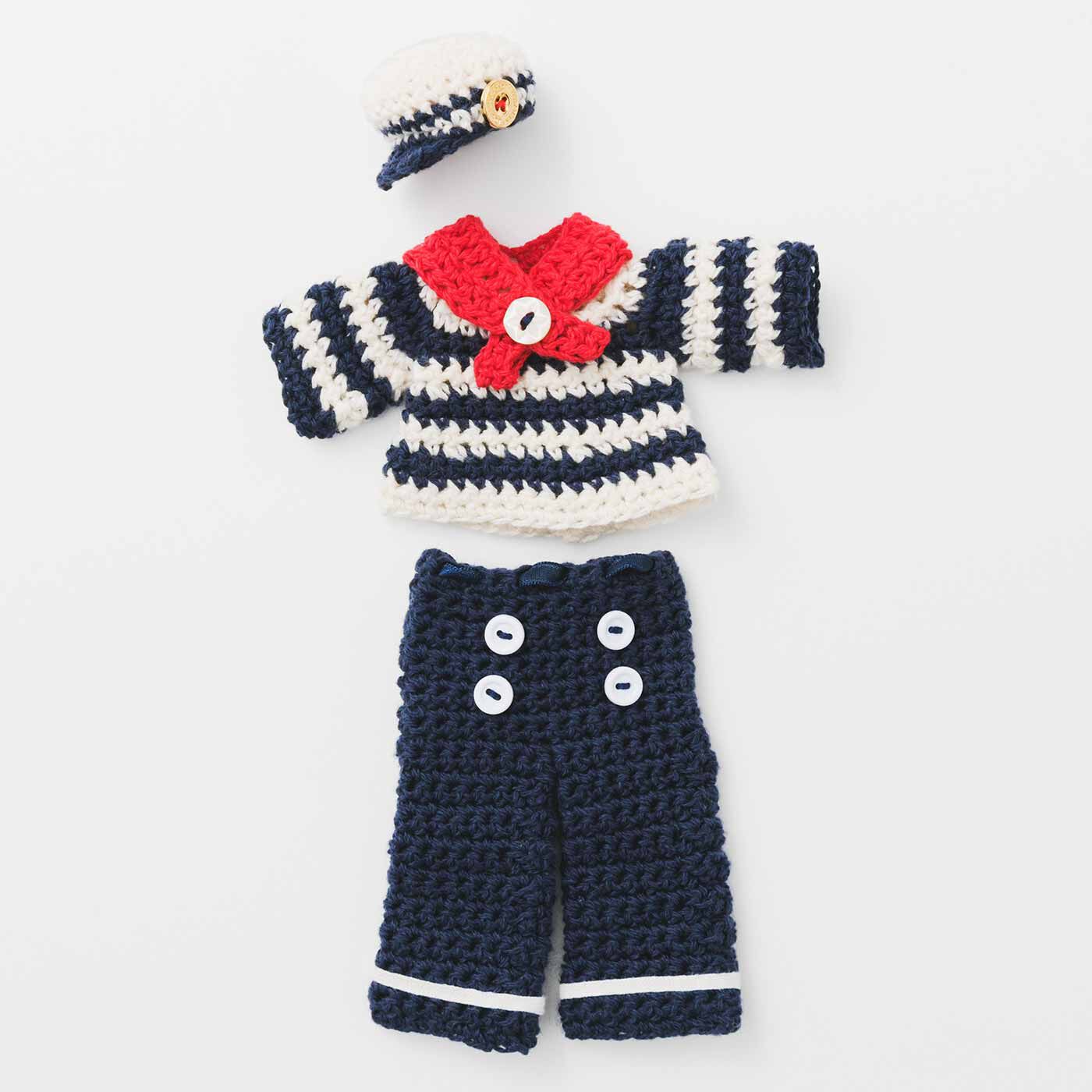 Couturier|【タイプが選べる】季節のコーディネートを楽しむ　かぎ針編みの着せ替えお洋服|5：ヨットハーバーへおでかけ