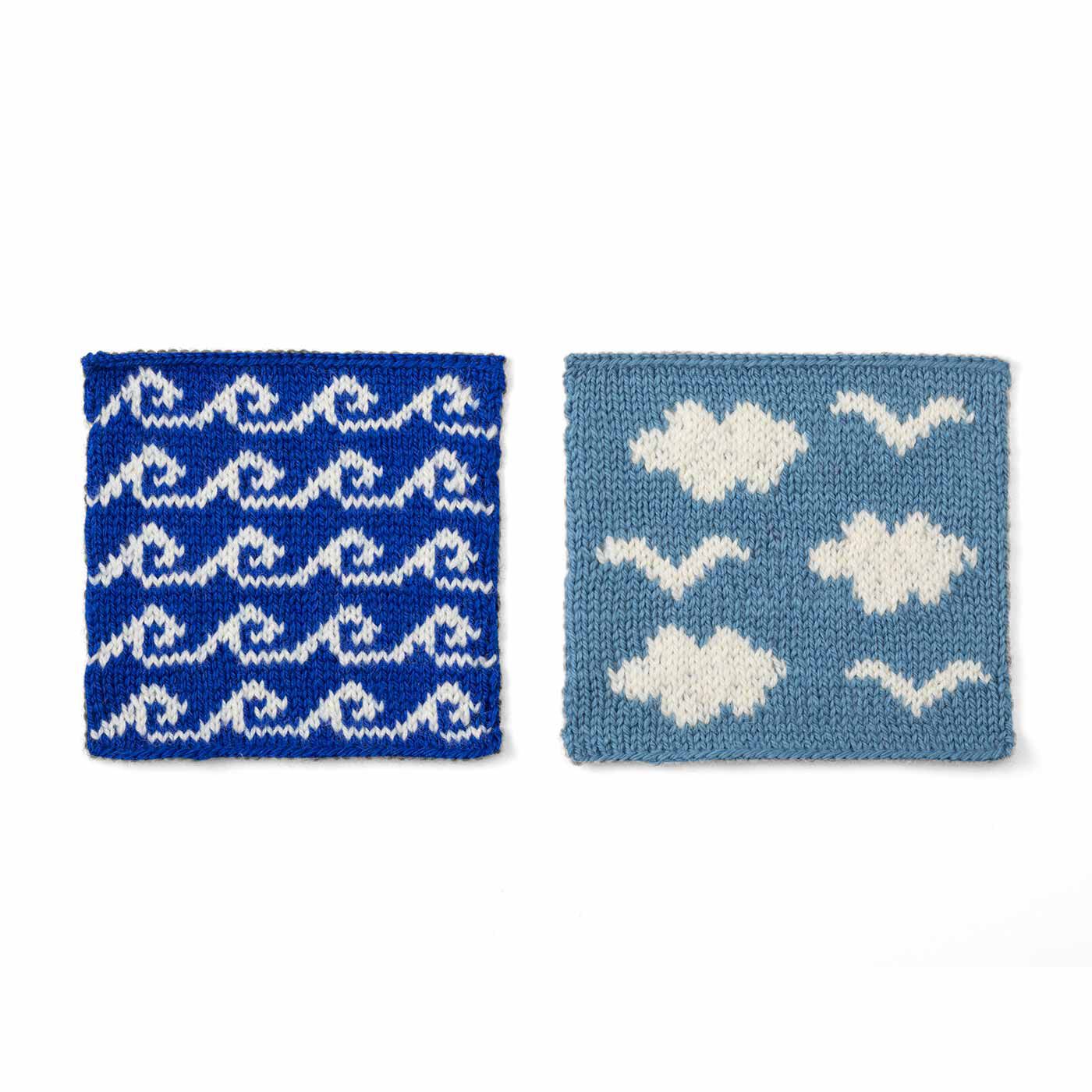 クチュリエ|自然からの贈りもの めくるめく北欧模様を楽しむ棒針編みサンプラーの会|波と雲とカモメ