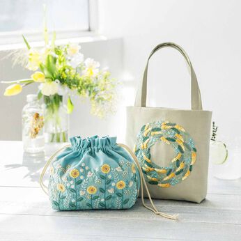 Couturier | 多彩な色で魅せる植物刺しゅうポーチ