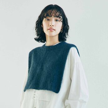 Couturier | (ネイビー Mサイズ) サイドオープンベスト[ ROWAN×amuhibi ]