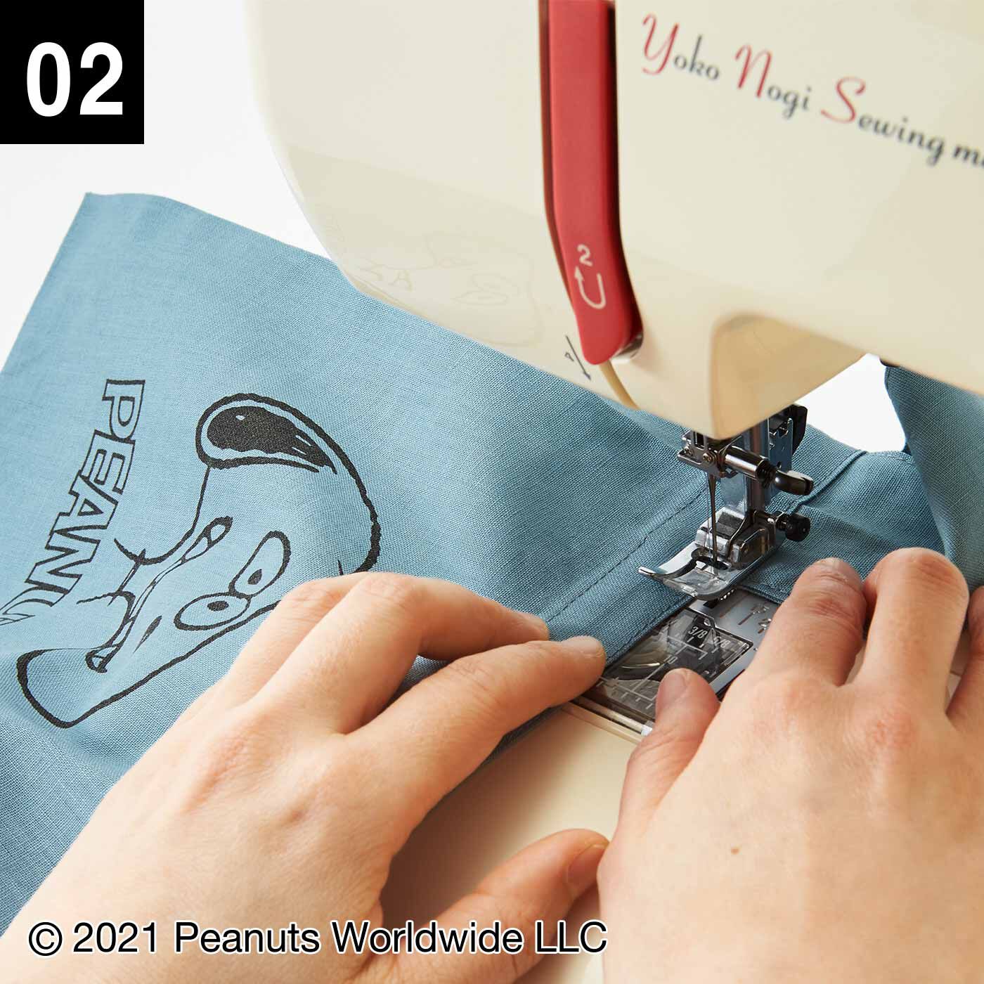 クチュリエ|スヌーピーと仲間たち 型紙いらずの 小さくたためるデイリーエコバッグの会|直線縫いだけのシンプルなデザインでミシンがけも簡単です。
