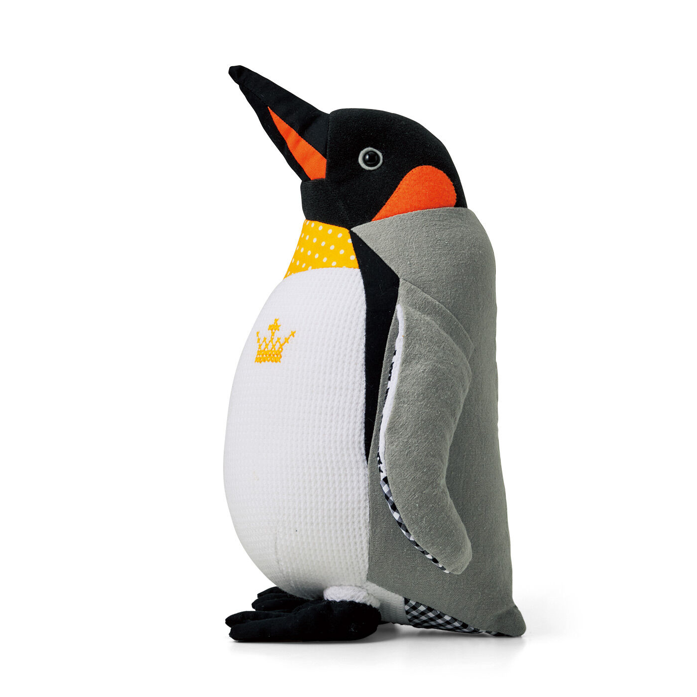 クチュリエ|旭山動物園・ボルネオの森応援商品　ハッピートイズプロジェクト　おさんぽ大好きキングペンギン　パッチワークぬいぐるみ|〈キングペンギンパッチワークぬいぐるみ〉