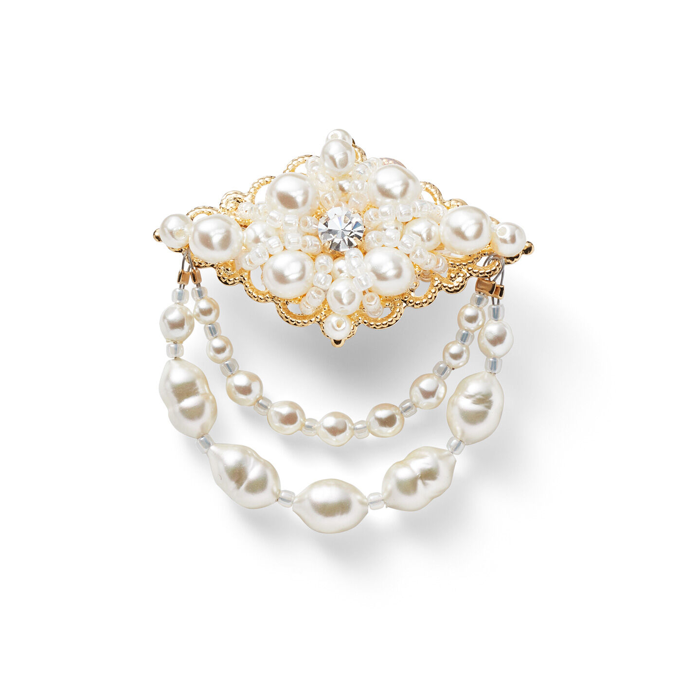 Couturier[クチュリエ]|上品な華やかさを添える バロックパール風ビーズのアクセサリーの会|スパークルブローチ