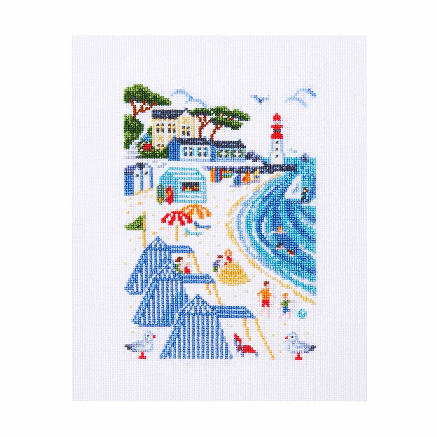 クチュリエ|アンヌさんが描くフランスの暮らしと四季の風景クロスステッチの会|La Plage:海岸