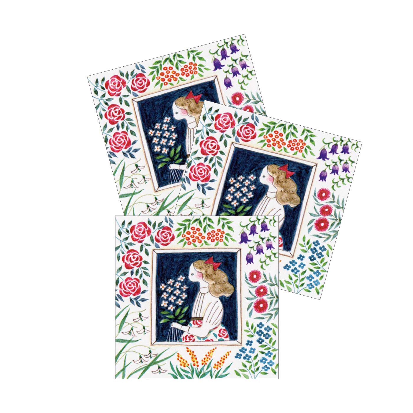 クチュリエ|花束を贈るように気持ちを伝える　刺しゅうクロスの会|石井さん特別描き下ろしのイラストメッセージカード付き。