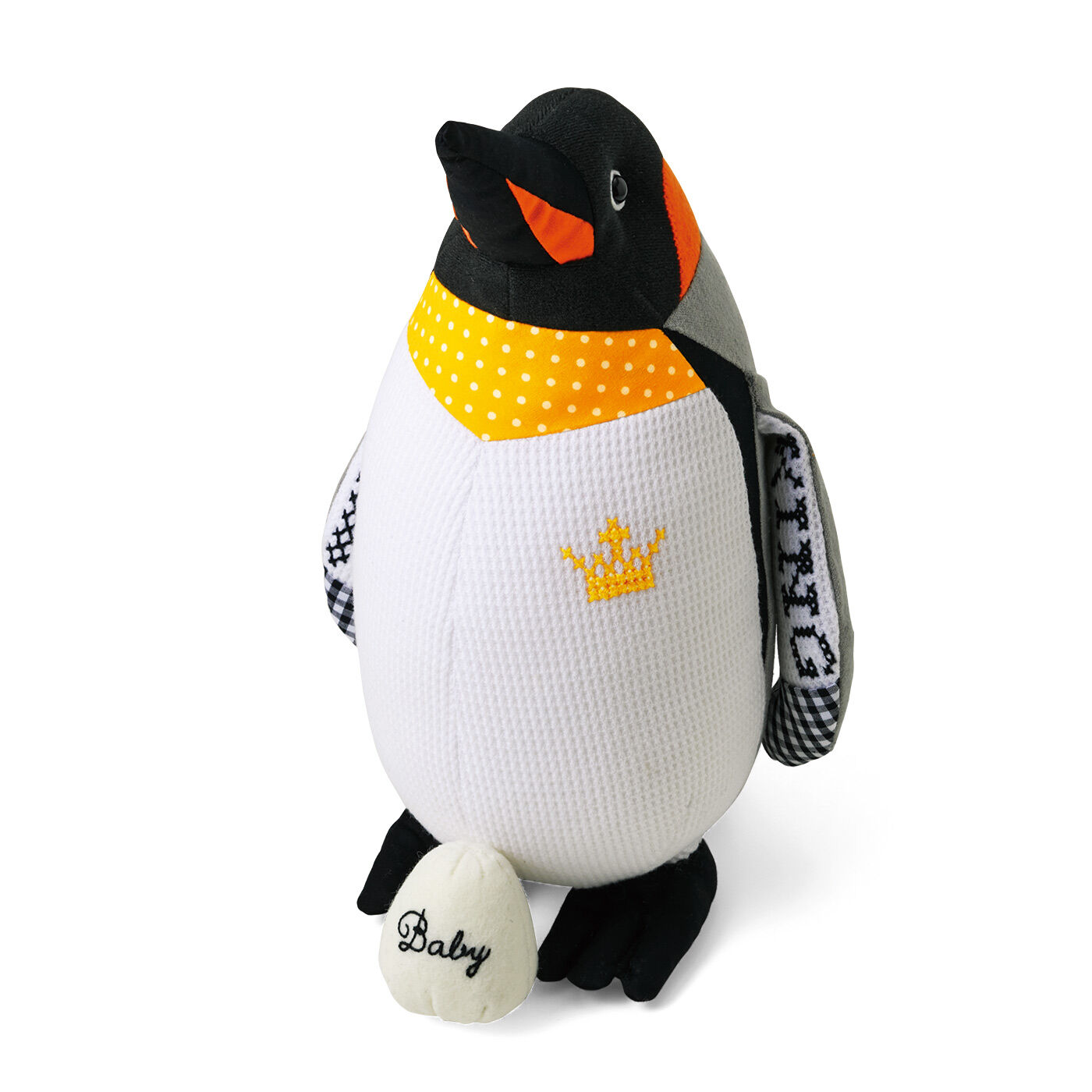 クチュリエ|旭山動物園・ボルネオの森応援商品　ハッピートイズプロジェクト　おさんぽ大好きキングペンギン　パッチワークぬいぐるみ|たまごも一緒に作れます。