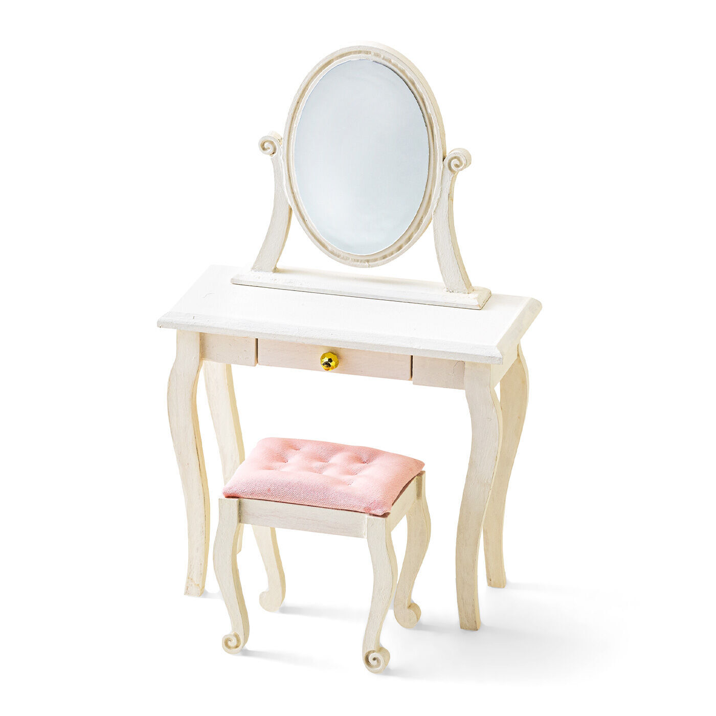 Couturier|ロマンティックな雰囲気をまとったミニチュア家具キット ～ドレッサー～|机、椅子、置き鏡の3点は、セットでもセパレートでも設置可能。
