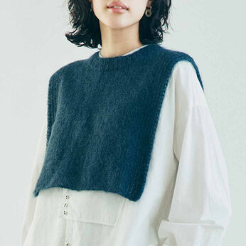 Couturier | (ネイビー Lサイズ) サイドオープンベスト[ ROWAN×amuhibi ]