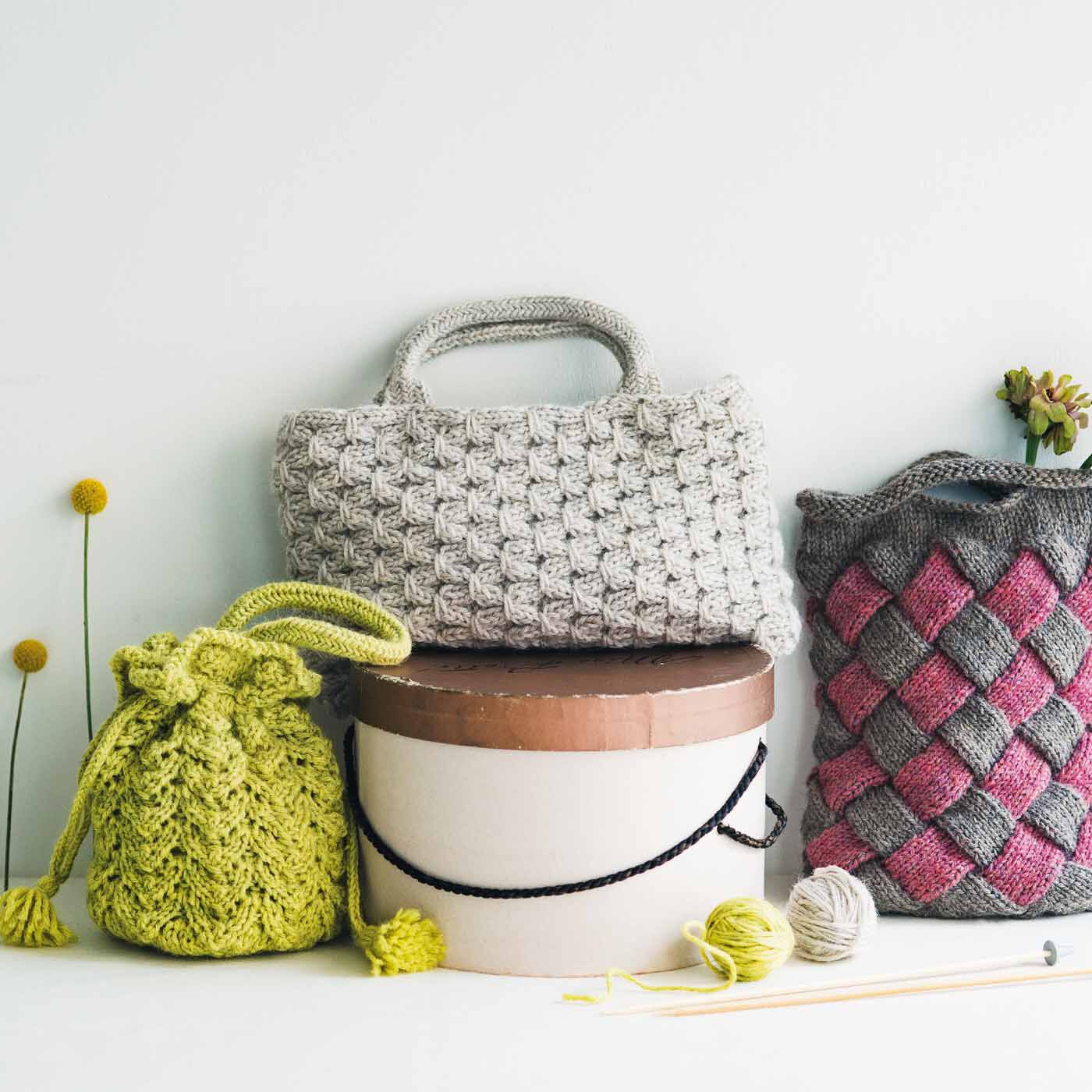 クチュリエ|毛糸で編んで謎解き気分 手ごたえ棒針編みバッグの会