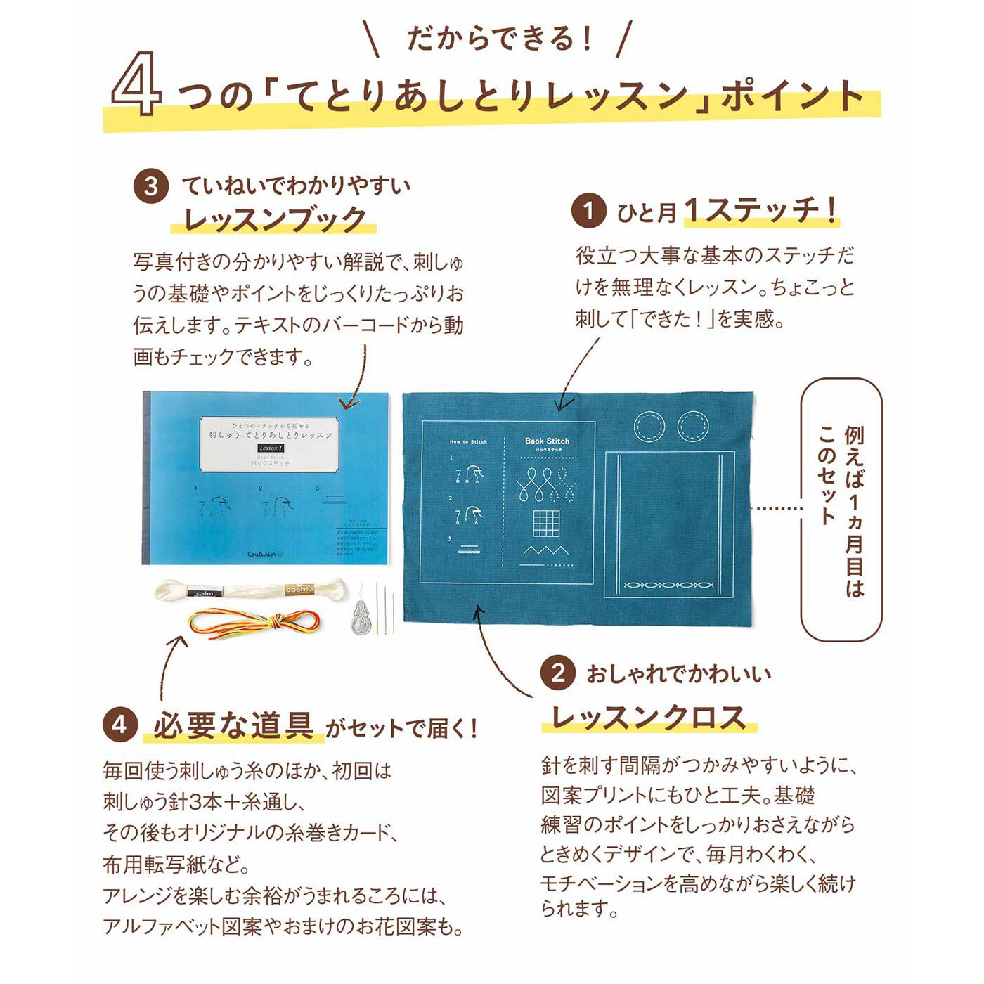 Couturier[クチュリエ]|ひとつのステッチから始める 刺しゅうてとりあしとりレッスンの会