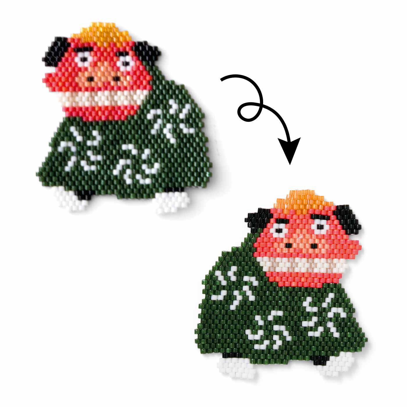 Couturier|【タイプが選べる】縁起もので開運祈願！ 粋なビーズステッチチャーム|表はもちろん裏もきれいな仕上がり。お好きな向きで使ってOK！