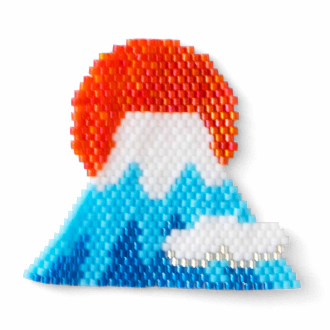 Couturier|【タイプが選べる】縁起もので開運祈願！ 粋なビーズステッチチャーム|4.富士山〈不老不死・立身出世〉