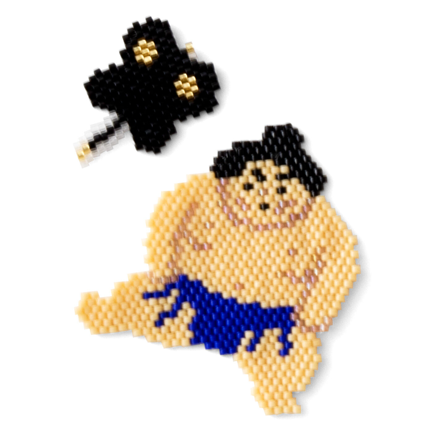 Couturier|【タイプが選べる】縁起もので開運祈願！ 粋なビーズステッチチャーム|5.お相撲さん〈五穀豊穣〉