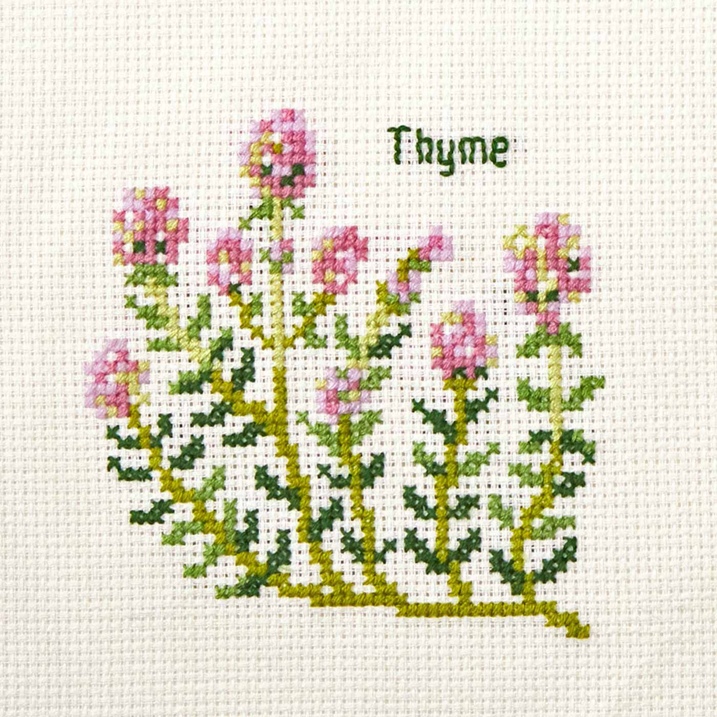Couturier[クチュリエ]|植物画みたいにつづる クロスステッチサンプラーの会|タイム 【サンプル製作協力】くまさんのあるじさま（神奈川県）