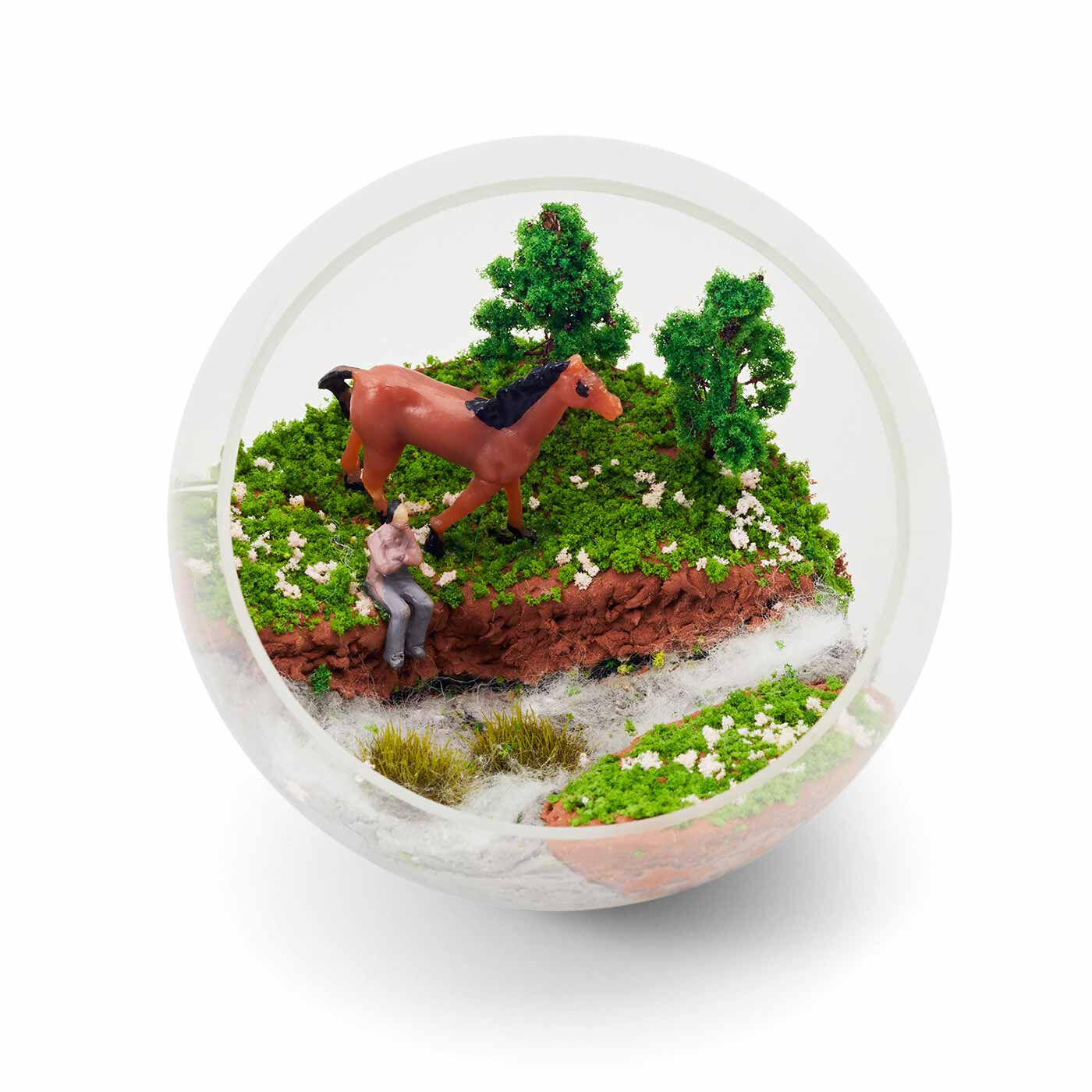 クチュリエ|手のひらサイズの小さなオアシス 草木の模型パーツで作るジオラマテラリウムの会|〈川辺でひと休み〉
