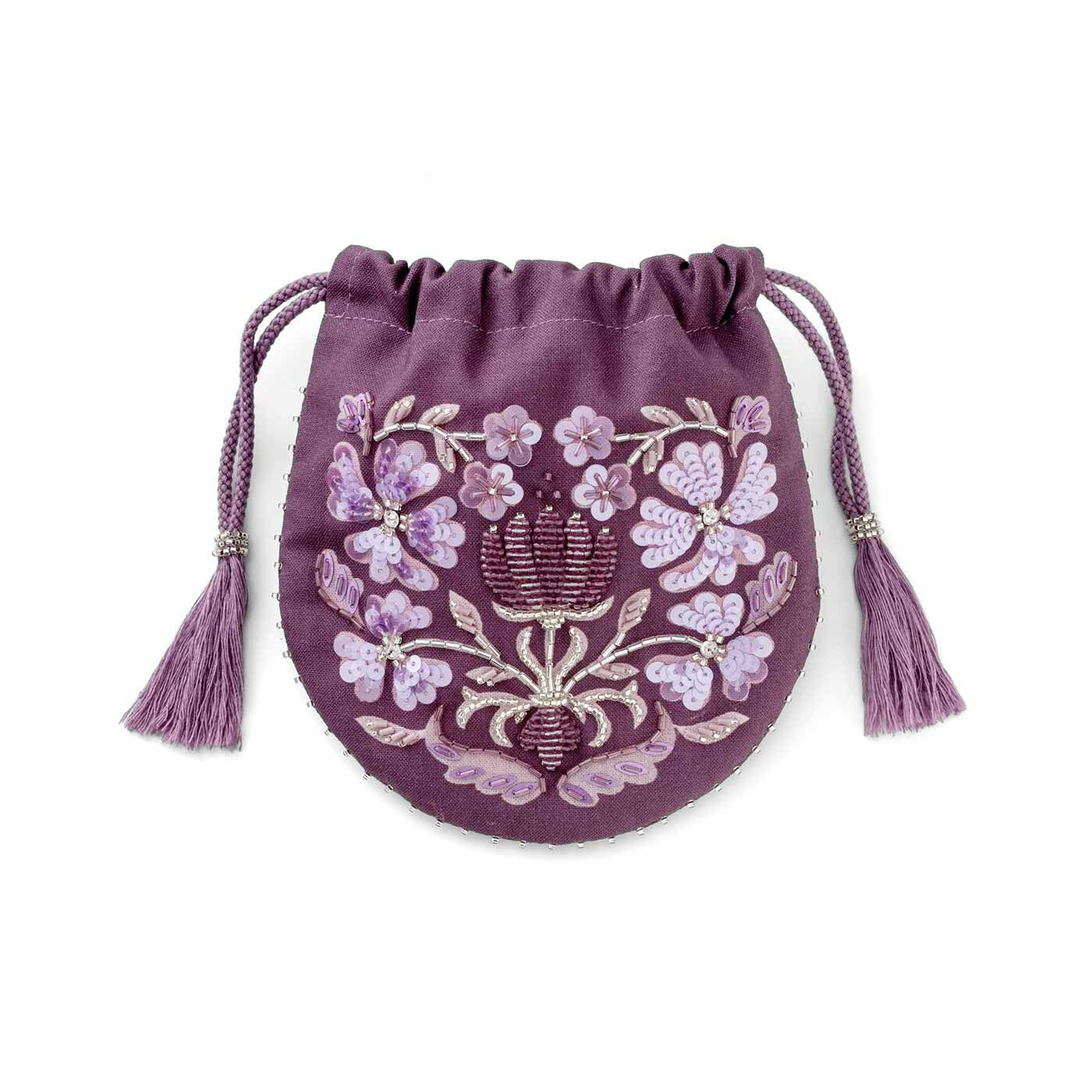Couturier[クチュリエ]|ビーズ刺しゅうで草花の輝きを添える プリント済みきんちゃくの会|〈可憐なアラベスク〉
