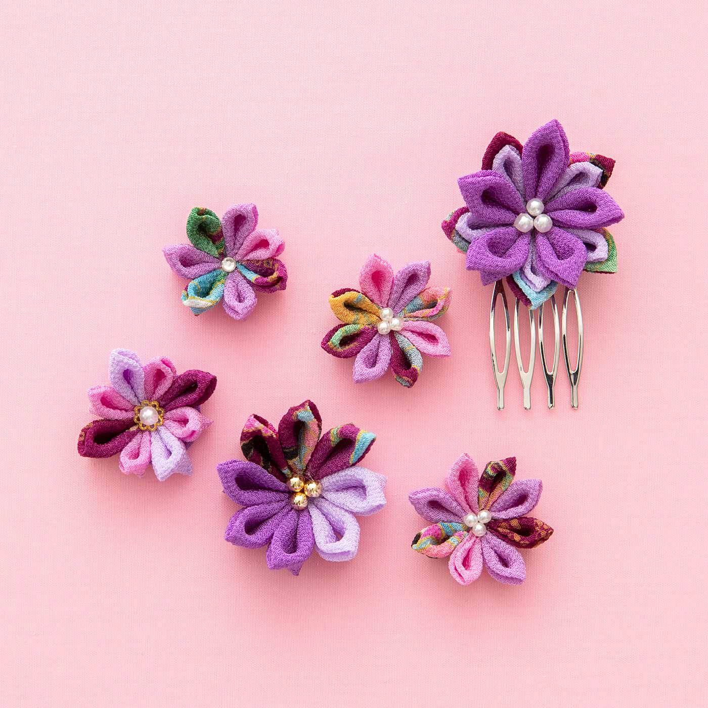 Couturier[クチュリエ]|【タイプが選べる】カット済み布で簡単きれい　つまみ細工のお花