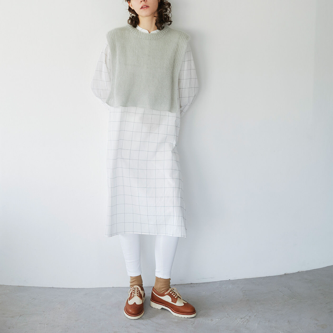 Couturier[クチュリエ]|ROWAN×amuhibi はじめてさんの「着るもの」シリーズ シルク混モヘアのサイドオープンベスト〈グレー/Lサイズ〉